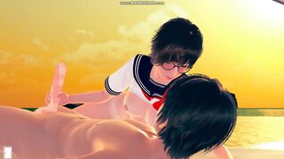 3D HENTAI Game AI syoujyo [riko EP:06]【AI少女 眼鏡,ショートカット,JK,白ハイソックス,SEX】