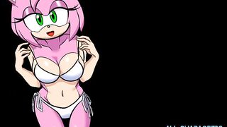 Amy le coquetea a Sonic DESNUDA
