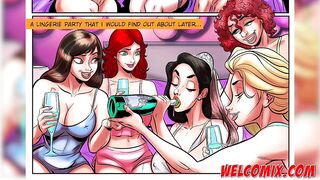 Lingerie Party! Nerd boy fucking 4 hot chicks - Nerd Stallion