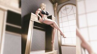 Crossed legged blonde hentai girls muscle transformations