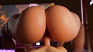 4K Horny woman with a large ass rides the penis of a man eager for pussy |3D Hentai Animations |P106