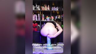 Stretching Pussy on Huge XL Bad Dragons and Messy Creampies - Little Pixie Kitten Onlyfans Preview