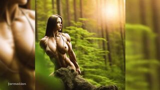 Girls gaining muscle in the forest - Episode 2 - Ai animation
