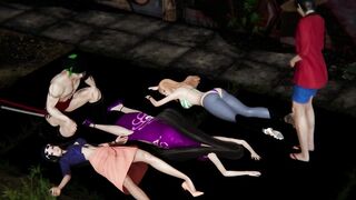 One Piece Slow Group Sex (fondling, BJ)j