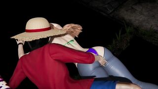 One Piece Slow Group Sex (fondling, BJ)j