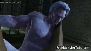 Busty 3D cartoon blonde babe getting fucked by Beast
