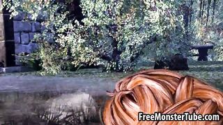 Busty 3D cartoon brunette hottie masturbates outdoorsHFARMGIRL-high 1