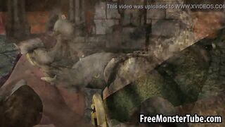 3D babe getting eaten out and fucked by an ogre