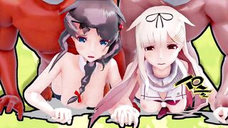 MMD HENTAI 艦娘達のすーぱー☆あふぇくしょん