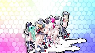 MMD HENTAI 艦娘達のすーぱー☆あふぇくしょん