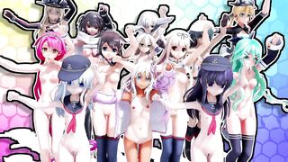 MMD HENTAI 艦娘達のすーぱー☆あふぇくしょん