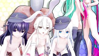 MMD HENTAI 艦娘達のすーぱー☆あふぇくしょん