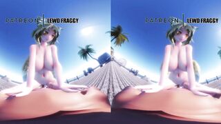 Touhou - Ran Yakumo Beach Pussygrind & Cowgirl [5k HENTAI VR]