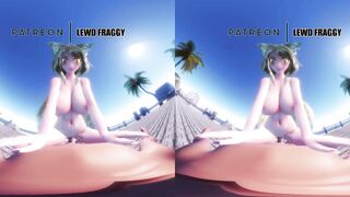 Touhou - Ran Yakumo Beach Pussygrind & Cowgirl [5k HENTAI VR]