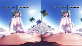 Touhou - Ran Yakumo Beach Pussygrind & Cowgirl [5k HENTAI VR]