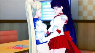 Sailor Moon and Sailor Mars - Lesbian Sex, Fingering, Eat Out, and Trib. Lesbian Hentai.