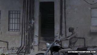 Sexy 3D Babe Fucked in a Graveyard by a Zombie