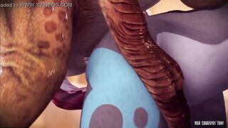 Furry Wolf takes it from Dinosaur