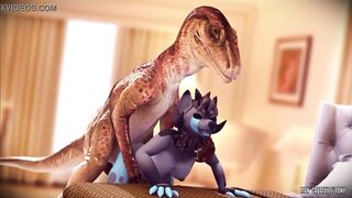 Furry Wolf takes it from Dinosaur