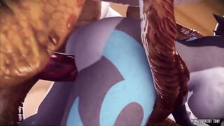 Furry Wolf takes it from Dinosaur