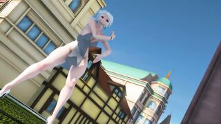 Mmd no Mercy to Haku Shameless Pussy Exposed to the Community thus Dirty old Man Happy to View her