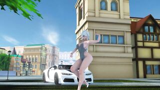 Mmd no Mercy to Haku Shameless Pussy Exposed to the Community thus Dirty old Man Happy to View her