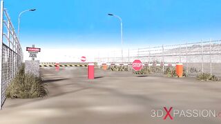 Shemale sex androids fucks hard a hot black girl  in Area 51
