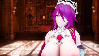 Mmd Genshin Impact Rosaria Big Tits and Hot and Sexy with Wonderful Job inside the Cathedral Sloppy
