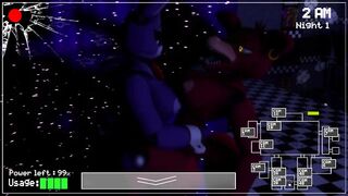 Foxy and Bonnie behind the Curtains