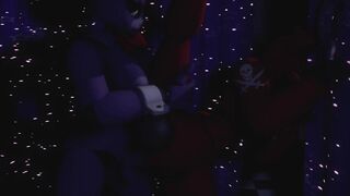 Foxy and Bonnie behind the Curtains
