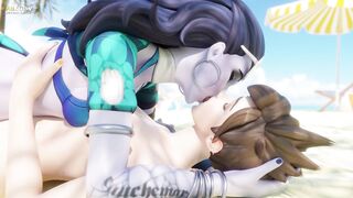 Widowmaker and Tracer Making out - Overwatch
