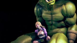 Big Ork Fucking Beautiful Princess - 3d Hentai Animation