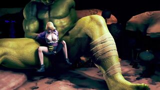 Big Ork Fucking Beautiful Princess - 3d Hentai Animation
