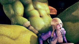 Big Ork Fucking Beautiful Princess - 3d Hentai Animation