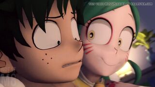 Tomoko Shiretoko Massages Izuku Midoriya Dick