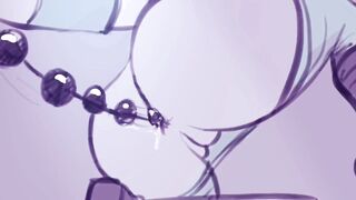 Cara Dune anal beads animation practice