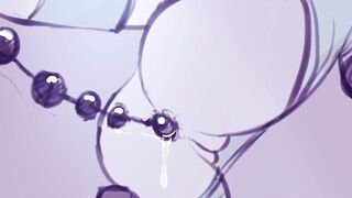 Cara Dune anal beads animation practice
