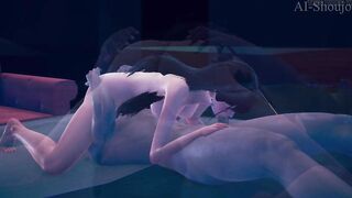 AI Shoujo Japanese beauty Aria in realistic 3D animated 69 sex UNCENSORED