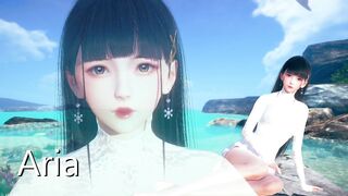 AI Shoujo Japanese beauty Aria in realistic 3D animated 69 sex UNCENSORED