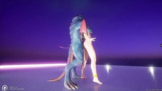 Succubus gets drilled by lizardbeast with 2 cocks and gets jizzed all over multiple times wildlife p