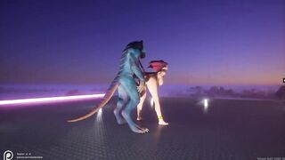 Succubus gets drilled by lizardbeast with 2 cocks and gets jizzed all over multiple times wildlife p