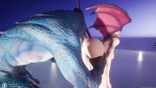 Succubus gets drilled by lizardbeast with 2 cocks and gets jizzed all over multiple times wildlife p