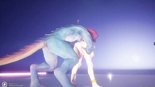Succubus gets drilled by lizardbeast with 2 cocks and gets jizzed all over multiple times wildlife p