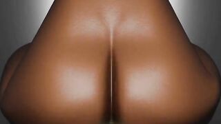 3D Black girl Riding a Dildo