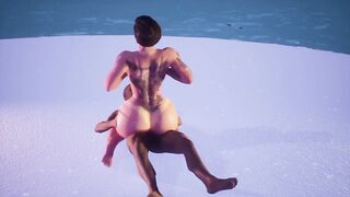 Bimbo gives Blowjob Boobjob and finishes with creampied pussy wildlife pt8