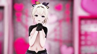 Kazama Iroha Hentai Undress Dance Lap Tap Love MMD 3D HoloLive Samurai Girl DARK PURPLE EYES