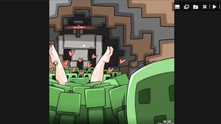 Minecraft Steve Jerking off watching Alex Get Gangbang by Creepers Comic Porn