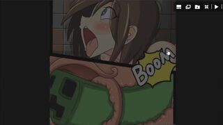 Minecraft Steve Jerking off watching Alex Get Gangbang by Creepers Comic Porn