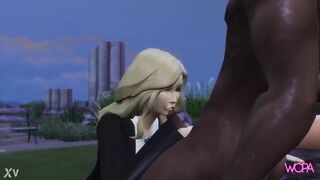 Hermione, Ginny and Luna having sex with black men in the woods