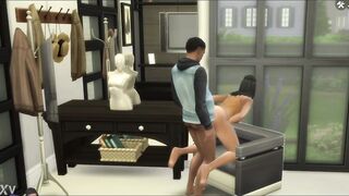 SIMS 4 - EBONY COUPLE HAS A QUICK HARD FUCK